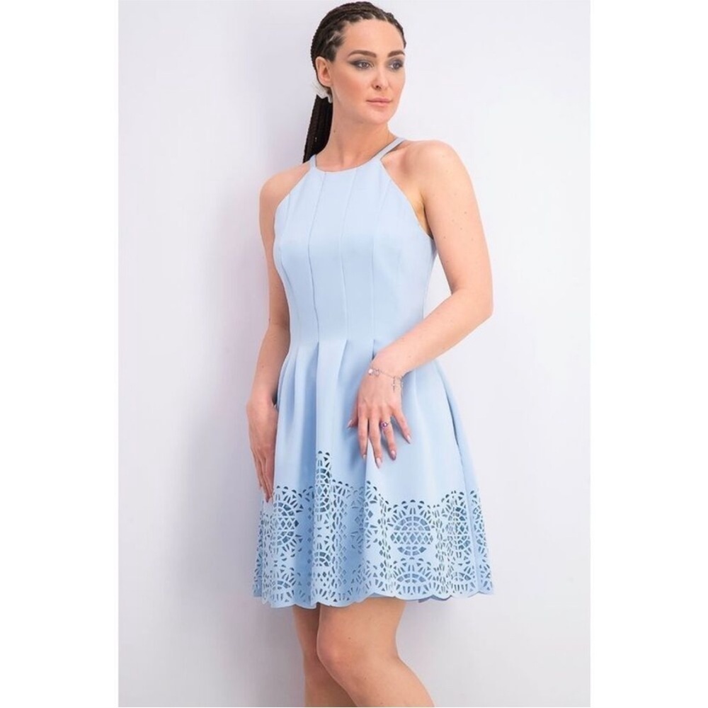 Vince Camuto Elegant Blue Sleeveless Dress NWT